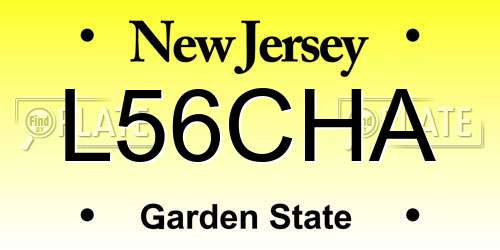 L56CHA New Jersey License Plate