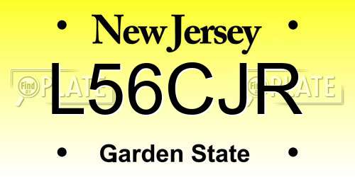 L56CJR New Jersey License Plate
