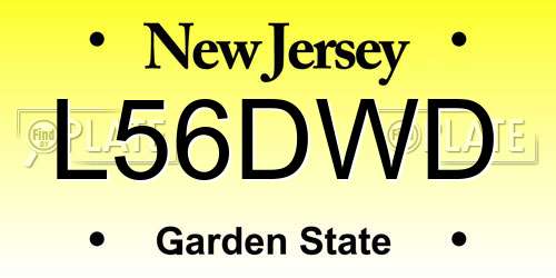 L56DWD New Jersey License Plate