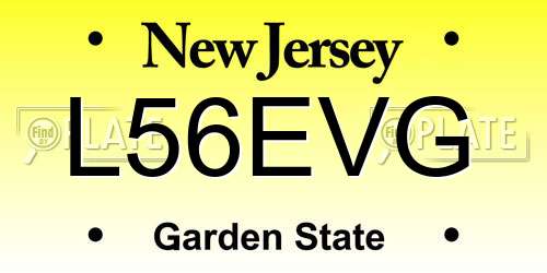 L56EVG New Jersey License Plate
