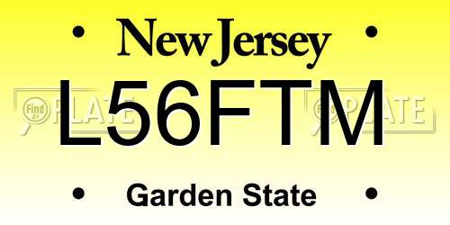 L56FTM New Jersey License Plate