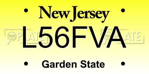 L56FVA New Jersey License Plate