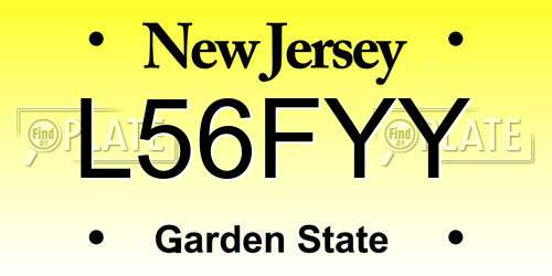 L56FYY New Jersey License Plate