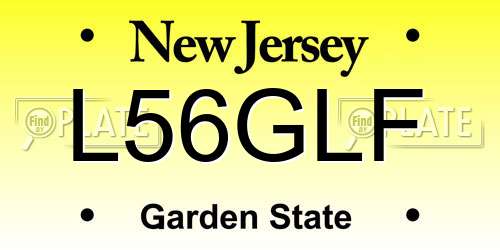 L56GLF New Jersey License Plate