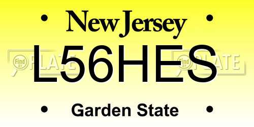 L56HES New Jersey License Plate