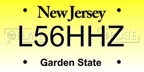 L56HHZ New Jersey License Plate