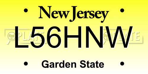 L56HNW New Jersey License Plate