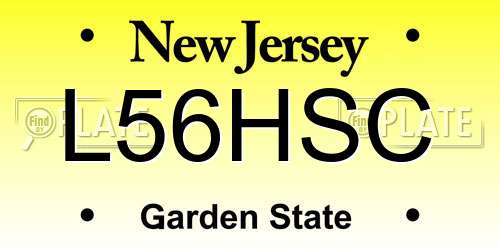 L56HSC New Jersey License Plate