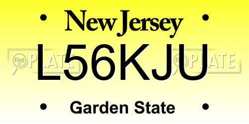 L56KJU New Jersey License Plate