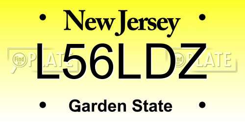 L56LDZ New Jersey License Plate
