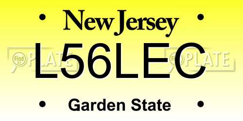 L56LEC New Jersey License Plate