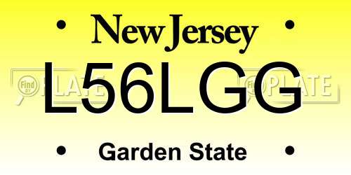 L56LGG New Jersey License Plate