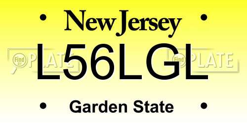 L56LGL New Jersey License Plate