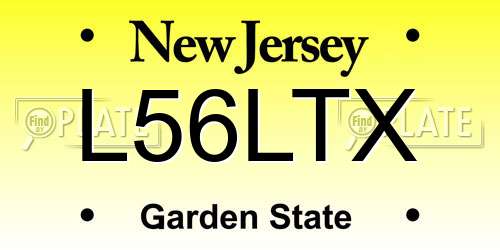 L56LTX New Jersey License Plate