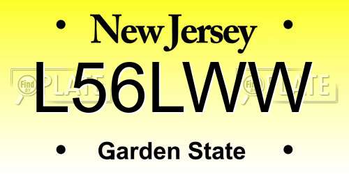 L56LWW New Jersey License Plate