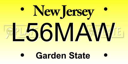 L56MAW New Jersey License Plate