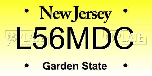 L56MDC New Jersey License Plate