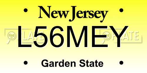 L56MEY New Jersey License Plate