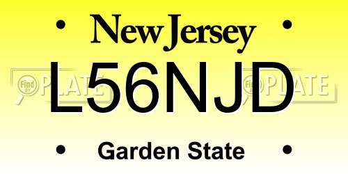 L56NJD New Jersey License Plate