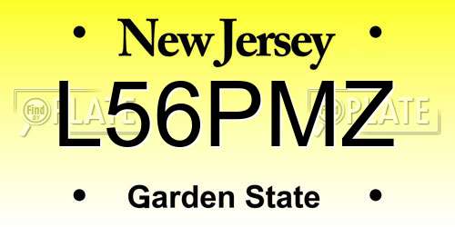 L56PMZ New Jersey License Plate