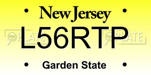 L56RTP New Jersey License Plate