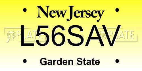 L56SAV New Jersey License Plate