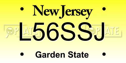 L56SSJ New Jersey License Plate