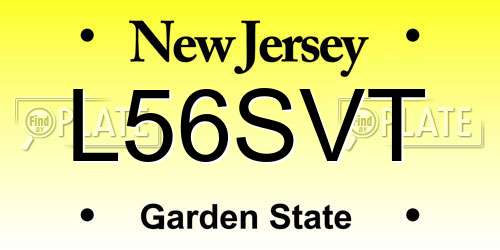 L56SVT New Jersey License Plate