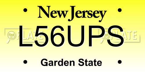 L56UPS New Jersey License Plate