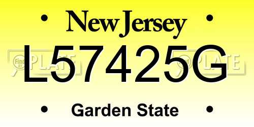 L57425G New Jersey License Plate