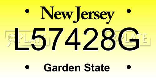 L57428G New Jersey License Plate