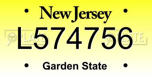 L574756 New Jersey License Plate