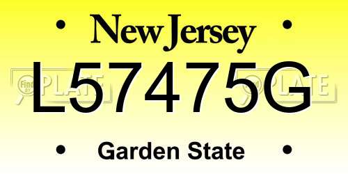 L57475G New Jersey License Plate
