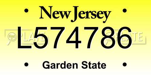 L574786 New Jersey License Plate
