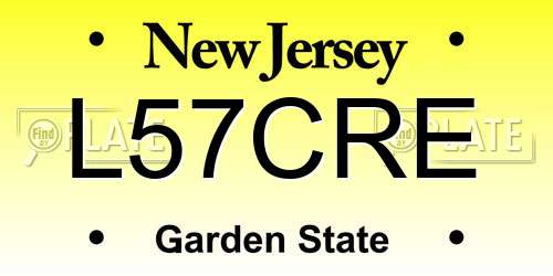 L57CRE New Jersey License Plate