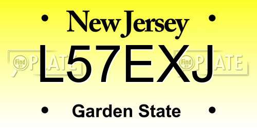 L57EXJ New Jersey License Plate
