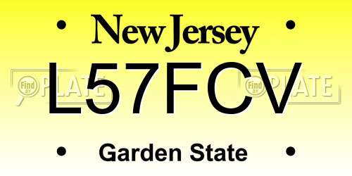 L57FCV New Jersey License Plate