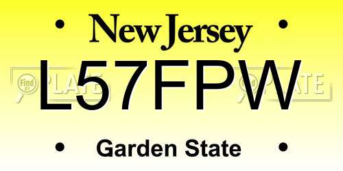 L57FPW New Jersey License Plate