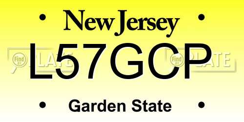 L57GCP New Jersey License Plate