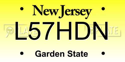 L57HDN New Jersey License Plate
