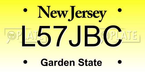 L57JBC New Jersey License Plate