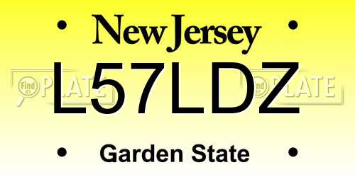 L57LDZ New Jersey License Plate