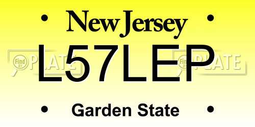 L57LEP New Jersey License Plate