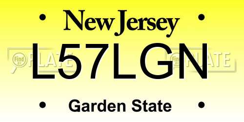 L57LGN New Jersey License Plate