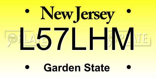 L57LHM New Jersey License Plate