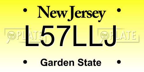 L57LLJ New Jersey License Plate