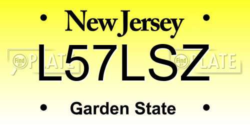 L57LSZ New Jersey License Plate