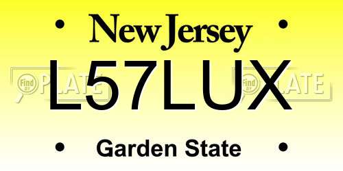 L57LUX New Jersey License Plate