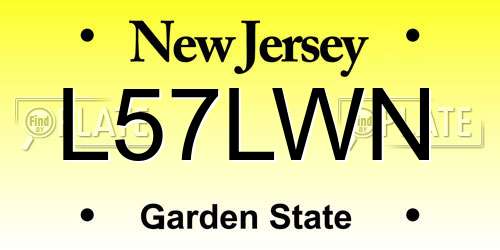 L57LWN New Jersey License Plate