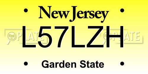 L57LZH New Jersey License Plate